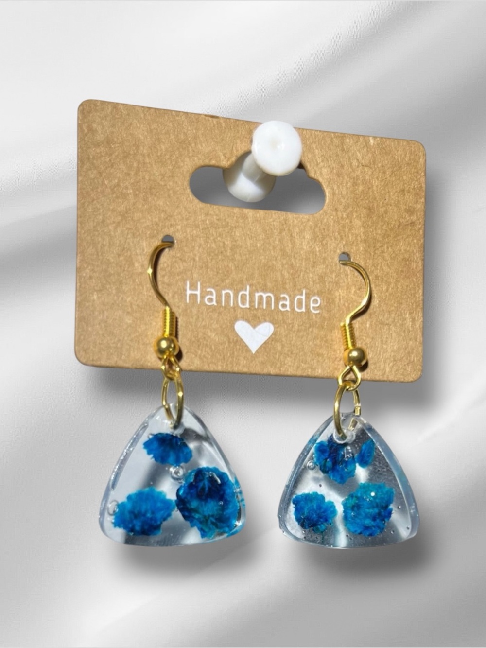 Handmade Blue Resin Earrings
